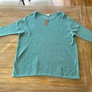 J.Jill Green "Eucalyptus" Sweater  NWT Linen Blend L Large